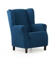Husa fotoliu elastica bi-stretch, Cora, wing chair, albastru C/3