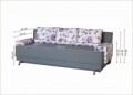 Canapea Extensibila Roma Grey Purple Flower 205x90x86 cm + lada de depozitare