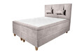 Pat matrimonial, Stockholm, Classic E, 160x200 cm, saltea tip Pocket, topper memory, Taupe