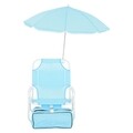 Scaun cu umbrela soare pentru copii + geanta frigorifica, Kids Beach, 37 x 28 x 45 cm, albastru