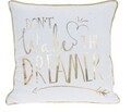 Perna decorativa Dreamer, 40x40 cm, poliester, alb/auriu