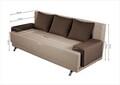 Canapea Extensibila Roma Beige Dark Chocolate 205x90x86 cm + lada de depozitare