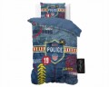 Lenjerie de pat pentru o persoana, Police Man Blue, Royal Textile,  2 piese, 140 x 200 cm, 100% bumbac, multicolora