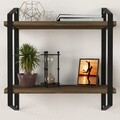 Raft pentru perete Arno, Tera Home, 45x15x47 cm, aluna/negru