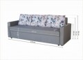 Canapea Extensibila Firenze Grey Blue Flower 218x85x85 cm + lada de depozitare