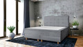 Pat matrimonial, Stockholm, Dots E, 180x200 cm, saltea tip Pocket, topper memory, Gri