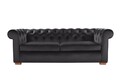 Canapea extensibila Oxford Chesterfield, 88x216x75 cm, 3 locuri, Graphite