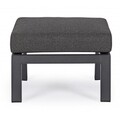 Taburet, Kledi Ottoman Charcoal, Bizzotto, 60x59x43 cm, aluminiu/olefin