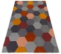 Covor Homeycomb Bedora,  80x150 cm, 100% lana, multicolor, finisat manual