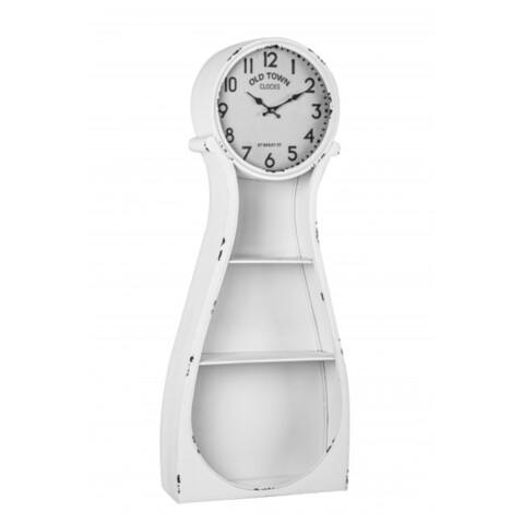 Cabinet cu ceas, Roland, Bizzotto, 38.5x12x98 cm, otel, alb