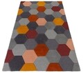 Covor Homeycomb Bedora,  200x300 cm, 100% lana, multicolor, finisat manual