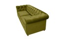 Canapea extensibila Oxford Chesterfield, 88x216x75 cm, 3 locuri, Olive