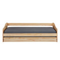 Pat multifunctional pentru o persoana cu spatiu de depozitare/pat suplimentar, 90x200 cm, Leonie 23, Inter Link, lemn, natur