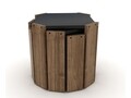 Set 3 masute Rafevi Hansel Nesting, 44.5 x 44.5 x 41 cm, PAL, walnut/negru