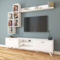 Comoda TV cu 3 rafturi de perete M16 - 261, Wren, 180 x 35 x 48.6 cm/90 cm/133 cm, white