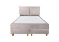 Pat matrimonial, Stockholm, Pillows E, 160x200 cm, saltea tip Pocket, topper memory, Taupe