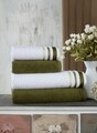 Set 4 prosoape de baie Stripe, Class, 100% bumbac, verde