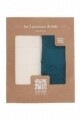 Set 2 prosoape de baie Viva, Square Nature, 50 x 90 cm, 100% bumbac organic, crem/petrol