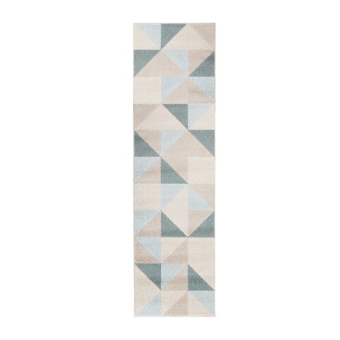 Covor Urban Triangle Blue, Flair Rugs, 60 x 220 cm, polipropilena, multicolor