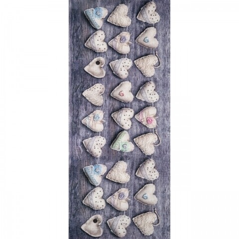 Covor rezistent Webtappeti CUORI VINTAGE CM 58x80 cm, bej/gri
