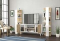 Mobilier living Raffline, 3 corpuri, 100x20x100 cm, PAL , alb/stejar