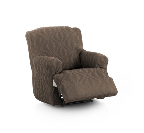 Husa fotoliu cu recliner elastica bi-stretch, Iria, ciocolata C/17