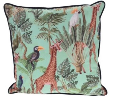 Perna decorativa Jungle, 45x45 cm, poliester, turcoaz