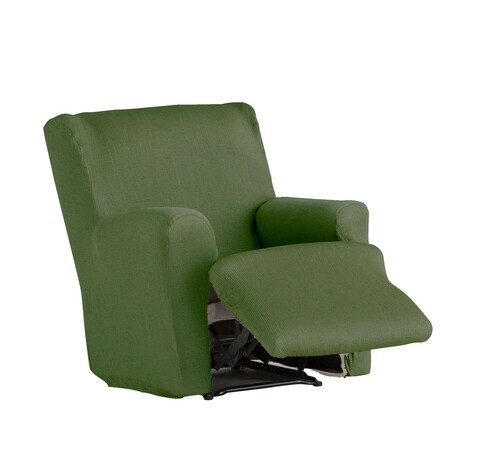Husa fotoliu cu recliner elastica bi-stretch, Ulises, verde C/4