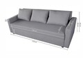 Canapea extensibila Firenze Grey 218x85x85cm + lada de depozitare, gri