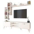 Comoda TV cu 3 rafturi de perete M16 - 261, Wren, 180 x 35 x 48.6 cm/90 cm/133 cm, white