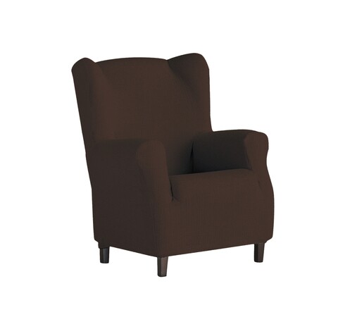 Husa fotoliu elastica bi-stretch, Dorian, wing chair, maro C/7