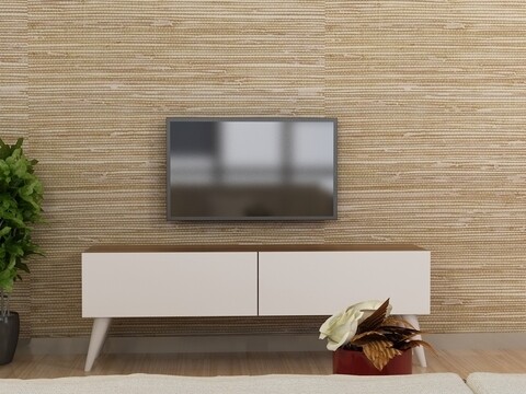 Comoda TV NOREL, Gauge Concept, 120x31x43 cm, PAL, alb/aluna