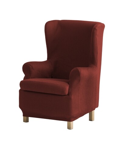 Husa fotoliu elastica bi-stretch, Ulises, wing chair, caramiziu C/9