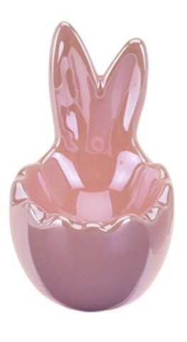 Suport pentru ou Bunny Ears, 6.2x5.5x8.5 cm, ceramica, roz