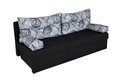 Canapea extensibila Alfi Anthracite 192x80x77 cm cu lada de depozitare, Grey Flower