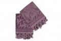 Set 2 prosoape de maini 50x90 cm, 100% bumbac, Saheser, Bağlamalı Firuze  Purple