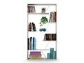 Biblioteca Rafevi Tars, 84 x 24 x 157 cm, PAL/metal, alb/chrome