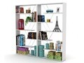 Biblioteca Rafevi Tars, 84 x 24 x 157 cm, PAL/metal, alb/chrome