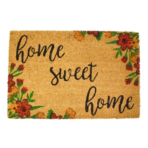 Covoras de intrare, Casa Plastor, Sweet Home, 40 x 60 cm, cauciuc/fibra nuca de cocos, multicolor