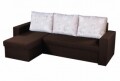 Coltar extensibil reversibil Oslo Dark Chocolate Beige Flower Bedora, cu lada de depozitare, 247x148x78 cm