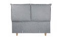 Pat matrimonial, Stockholm, Pillows E, 160x200 cm, saltea tip Pocket, topper memory, Gri