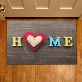 Covoras de intrare Love Home, Casberg, 38x58 cm, poliester, multicolor