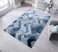 Covor lucrat manual Aurora Denim Blue, Flair Rugs, 160 x 230 cm, 100% polipropilena, albastru