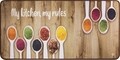 Covor pentru bucatarie, Olivio Tappeti, Miami 3, Brown Spice, 40 x 60 cm, poliester, multicolor