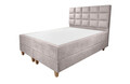 Pat matrimonial, Stockholm, Cubic E, 160x200 cm, saltea tip Pocket, topper memory, Taupe