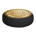 Covoras de intrare Wheel, Heinner, 40x60 cm, cauciuc, auriu