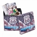 Taburet pliabil cu spatiu de depozitare Route 66, Heinner Home, 37.5 x 38 x 38 cm, PVC, multicolor