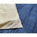 Lenjerie de pat dubla Indigo Knit Blue - Primavera Deluxe, Royal Textile, 3 piese, 240 x 260 cm, 100% bumbac, albastru/bej
