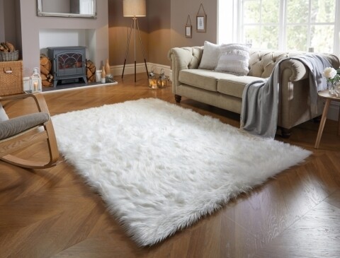 Covor din blana artificiala Sheepskin Ivory 160x230 cm, crem