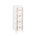 Comoda cu 4 sertare, Romance, Bizzotto, 26x32x81 cm, lemn de paulownia